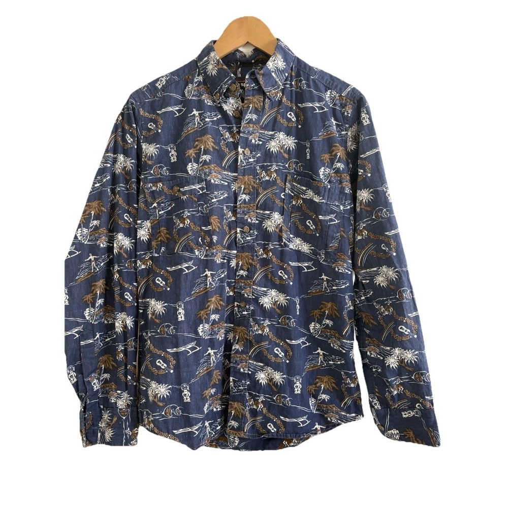 Vintage Reyn Spooner Island Living Long Sleeve Hawaiian Shirt S Fits M Hawaii